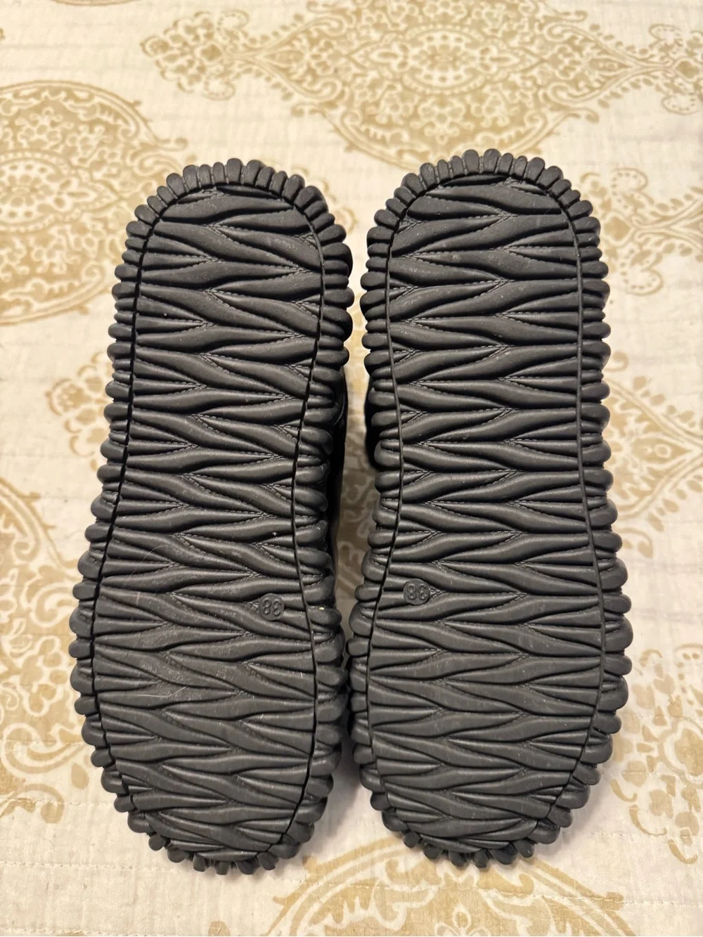Women’s Black Quilted Winter Ankle Boots with Decorative Toggle